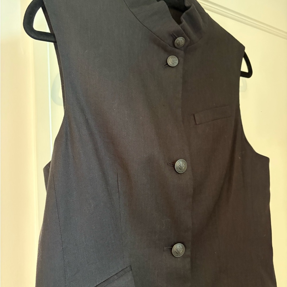 Rag & Bone SLADE Black Sleeveless Button Dress - Picture 4 of 7